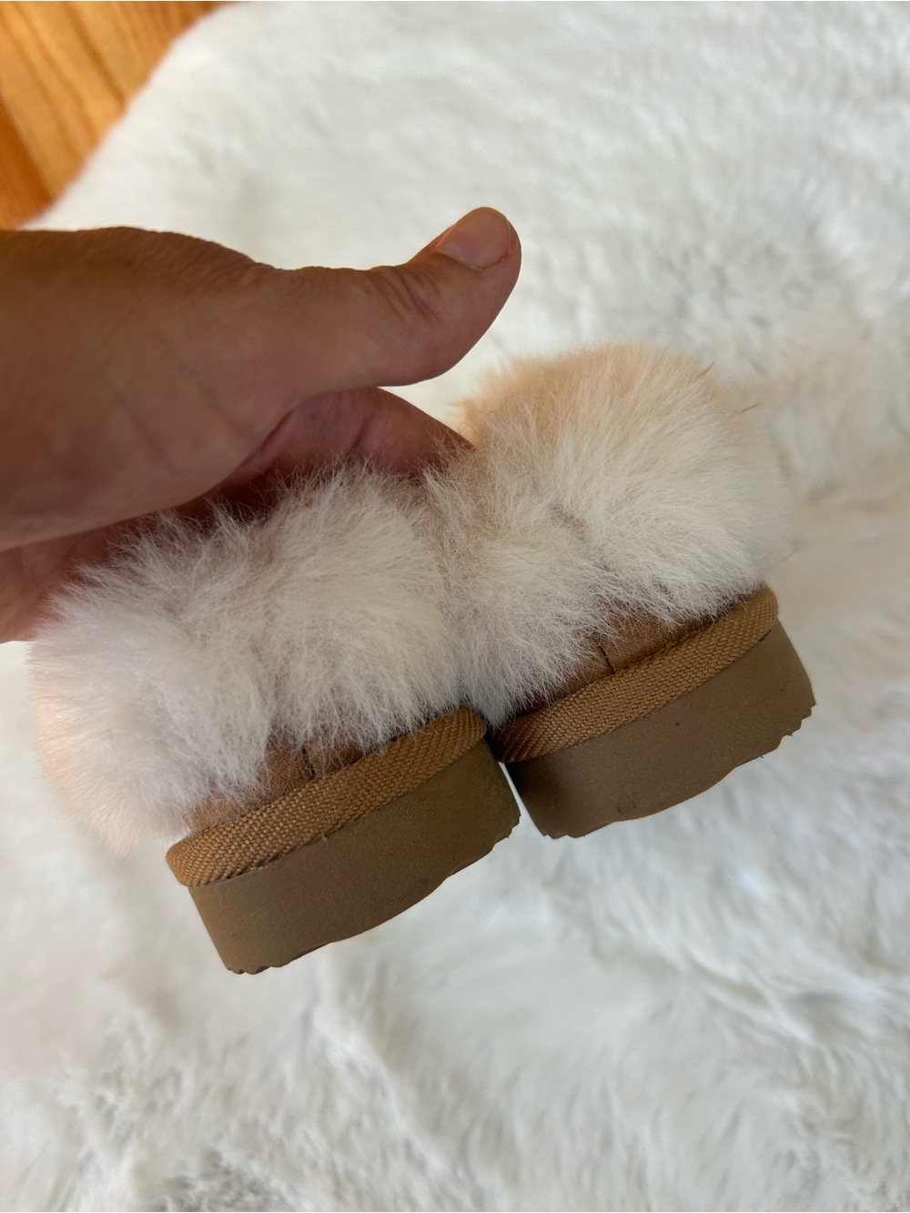 Cat & Jack Kids Cozy Shearling Trim Brown Slip-On Slippers Toddler 5 - Picture 6 of 7